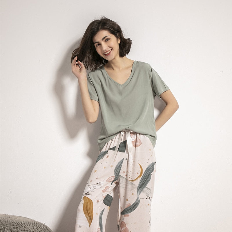 Retro Floral Pajama Set