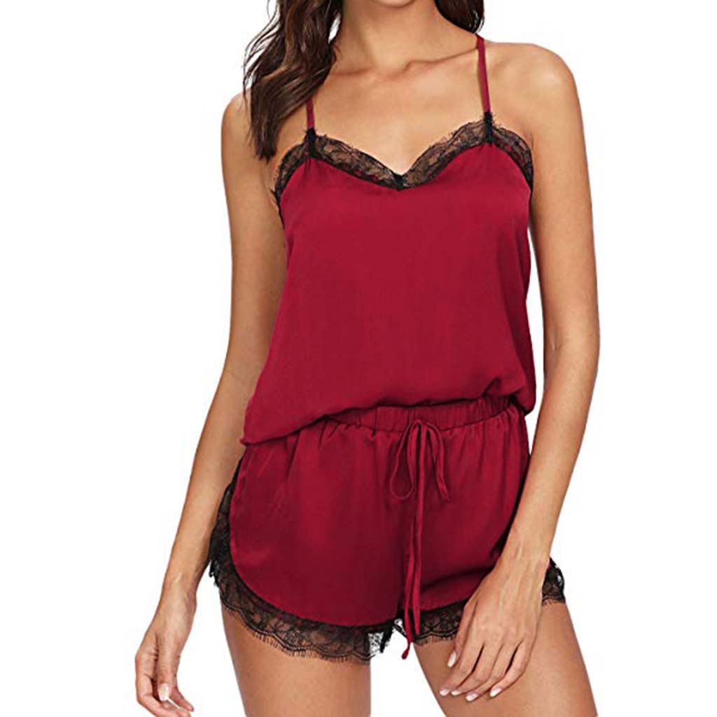 Lace Satin Cami Set