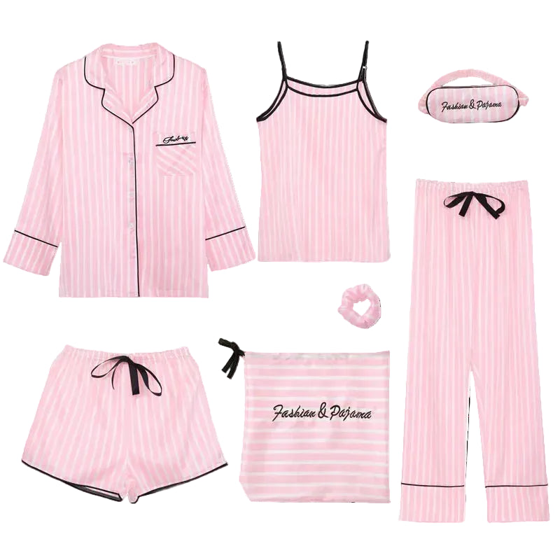 Silk Stripe Pajama Set