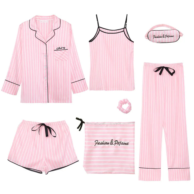Silk Stripe Pajama Set