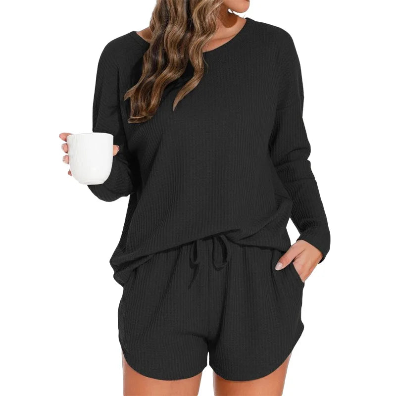 Waffle Knit Lounge Set