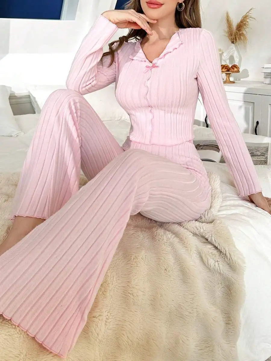 Satin Button Pajama Set