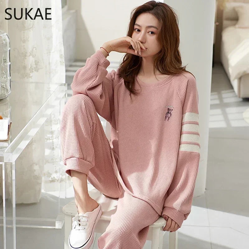 Waffle Cotton Pajama Set