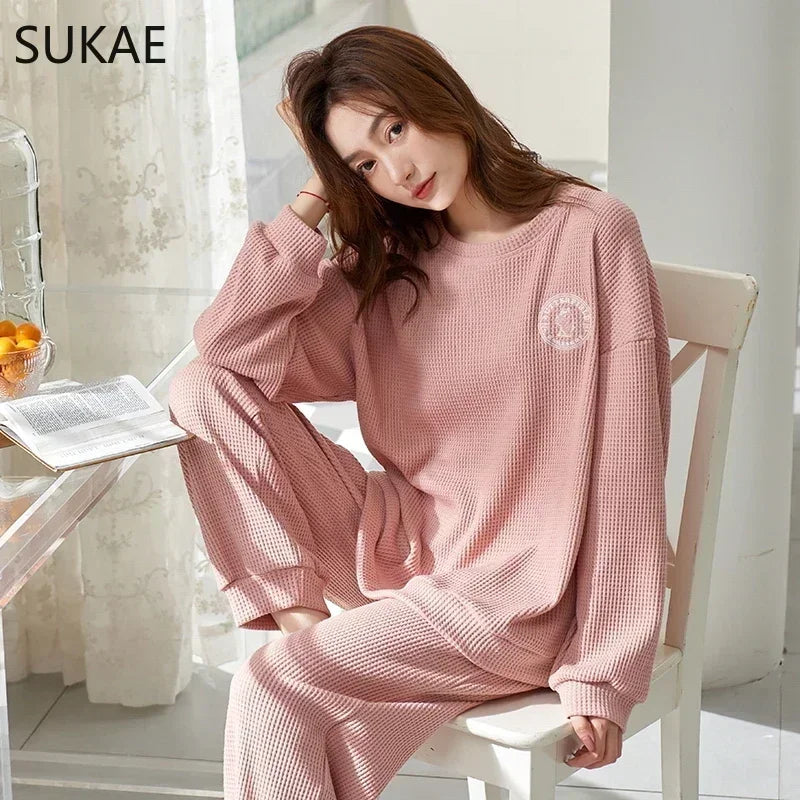 Waffle Cotton Pajama Set