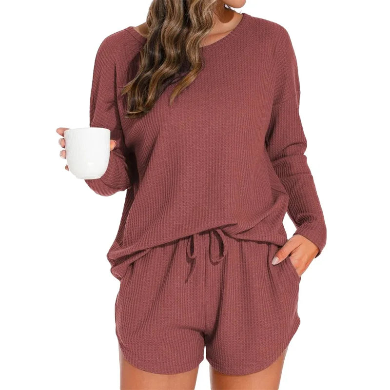 Waffle Knit Lounge Set