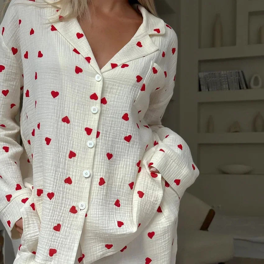Love Print Pajama Set