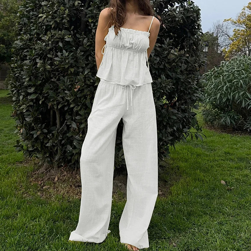 Suspender Strap Pajama Set