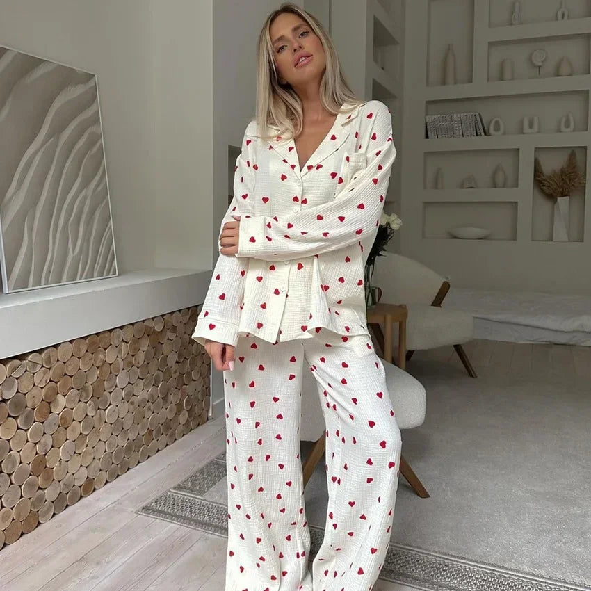 Love Print Pajama Set
