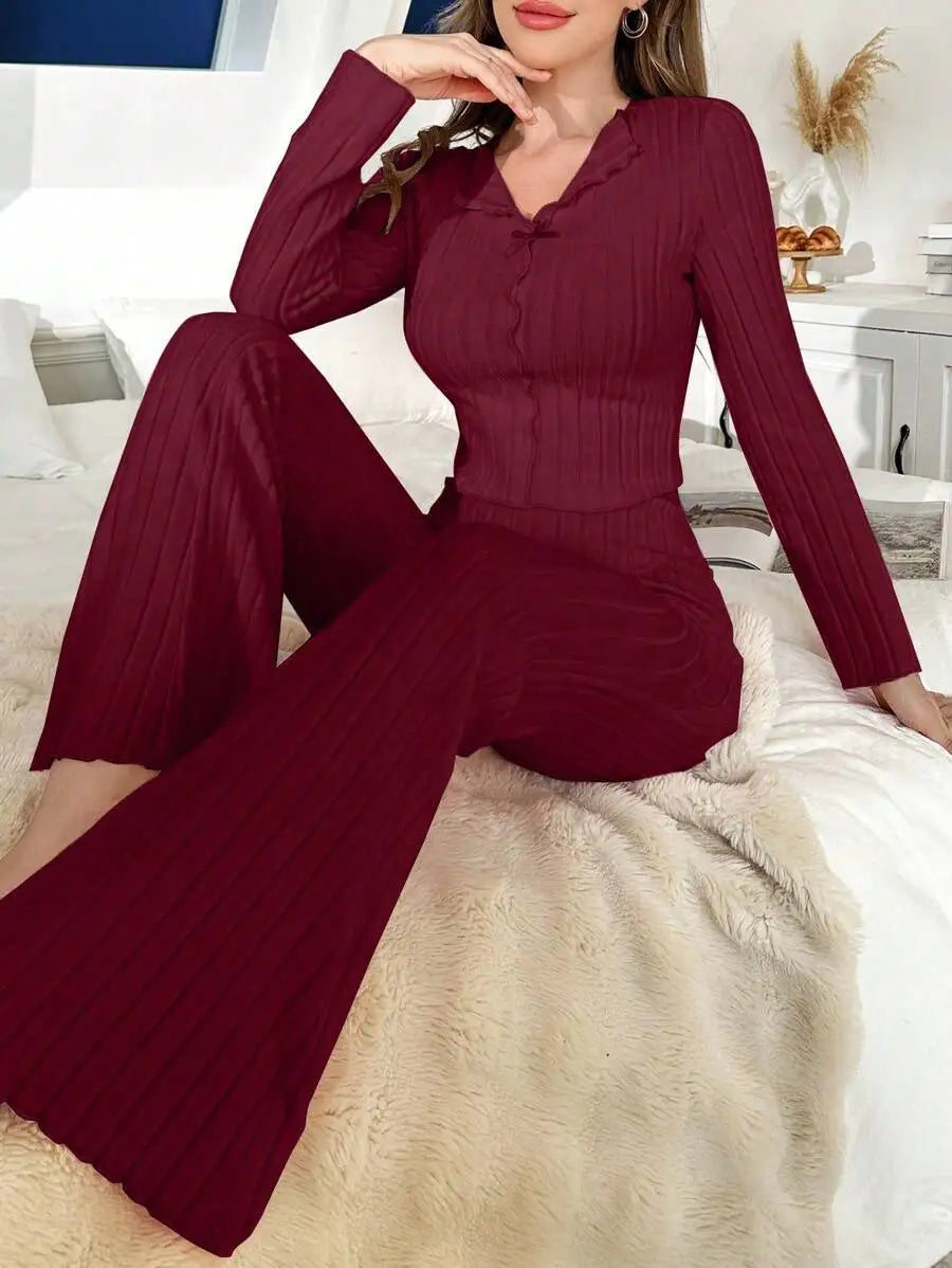 Satin Button Pajama Set