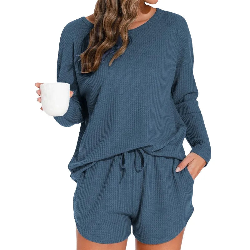 Waffle Knit Lounge Set