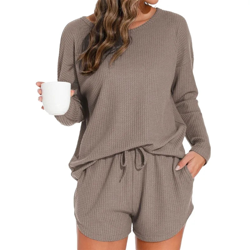 Waffle Knit Lounge Set