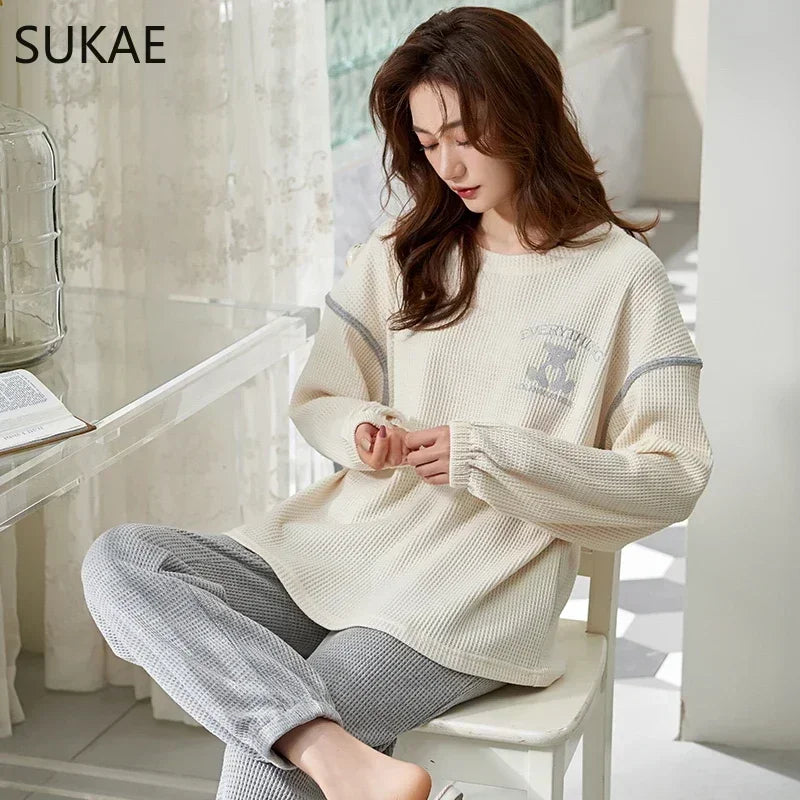 Waffle Cotton Pajama Set