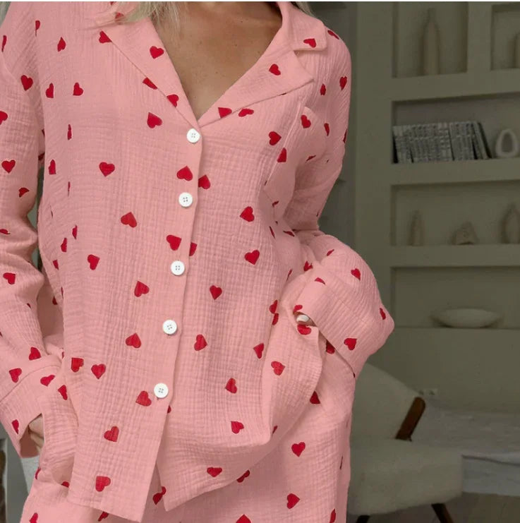 Love Print Pajama Set